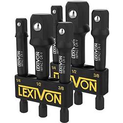 Lexivon [2-pack] impact grade socket adapter set, 3" extension bit one size